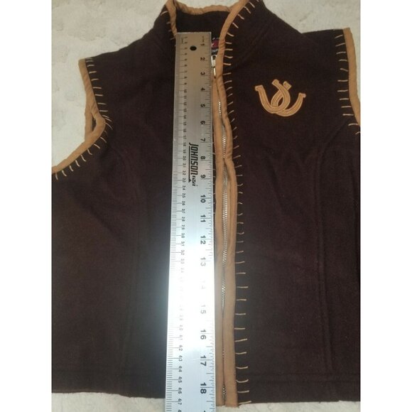 Gordon & James Shirt Company Womens Large Wool Blend Zip Vest Brown Lightweight - Picture 4 of 5